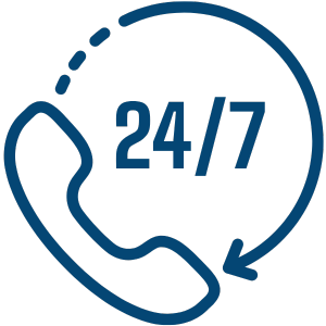 24/7 phone availability icon