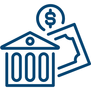 finance building and money icon